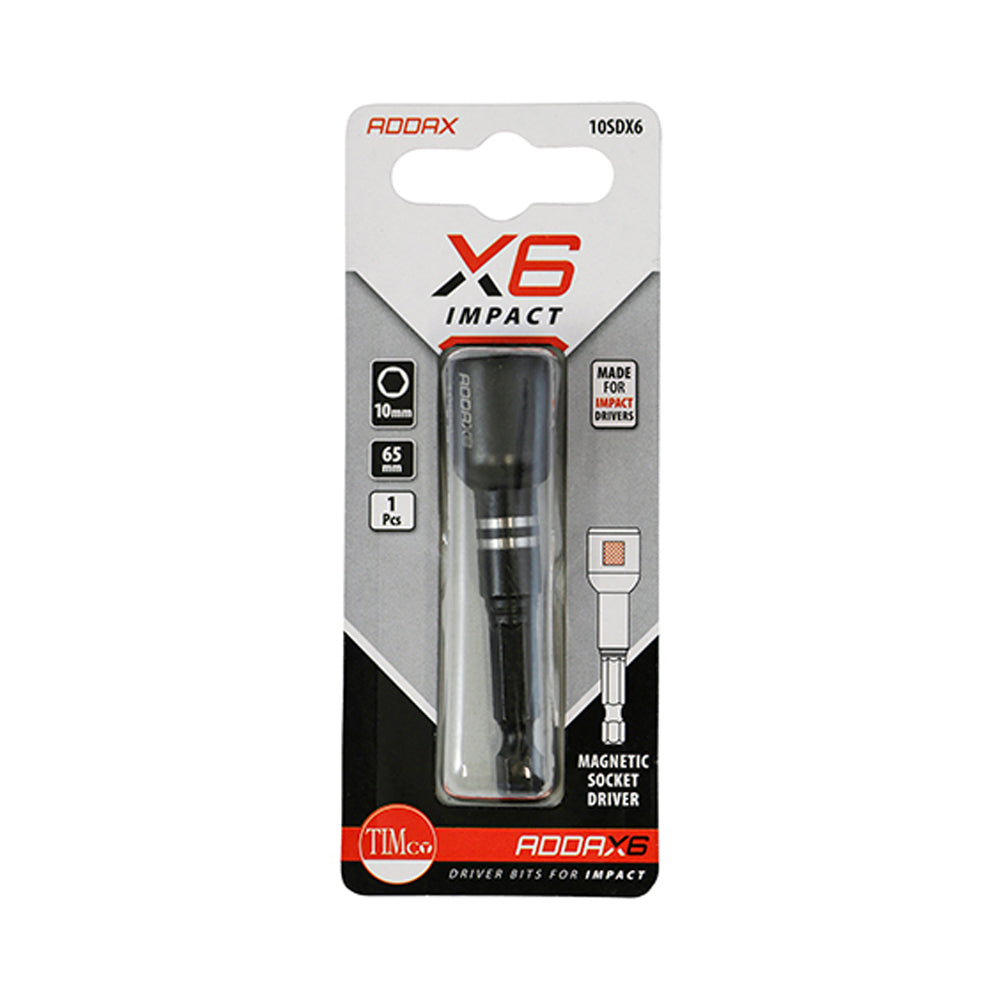 10mm Addax X6 Impact Magnetic Socket Driver