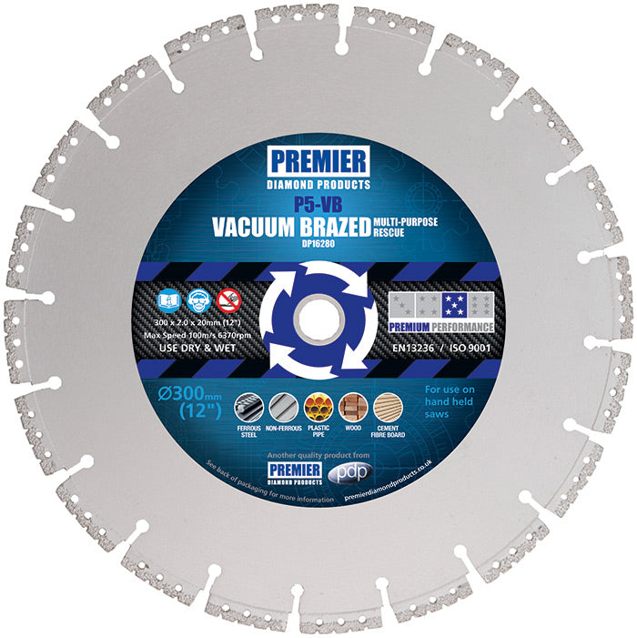 PREMIER DIAMOND 115 X 22.2MM VACUUM BRAISED BLADE P5-VB