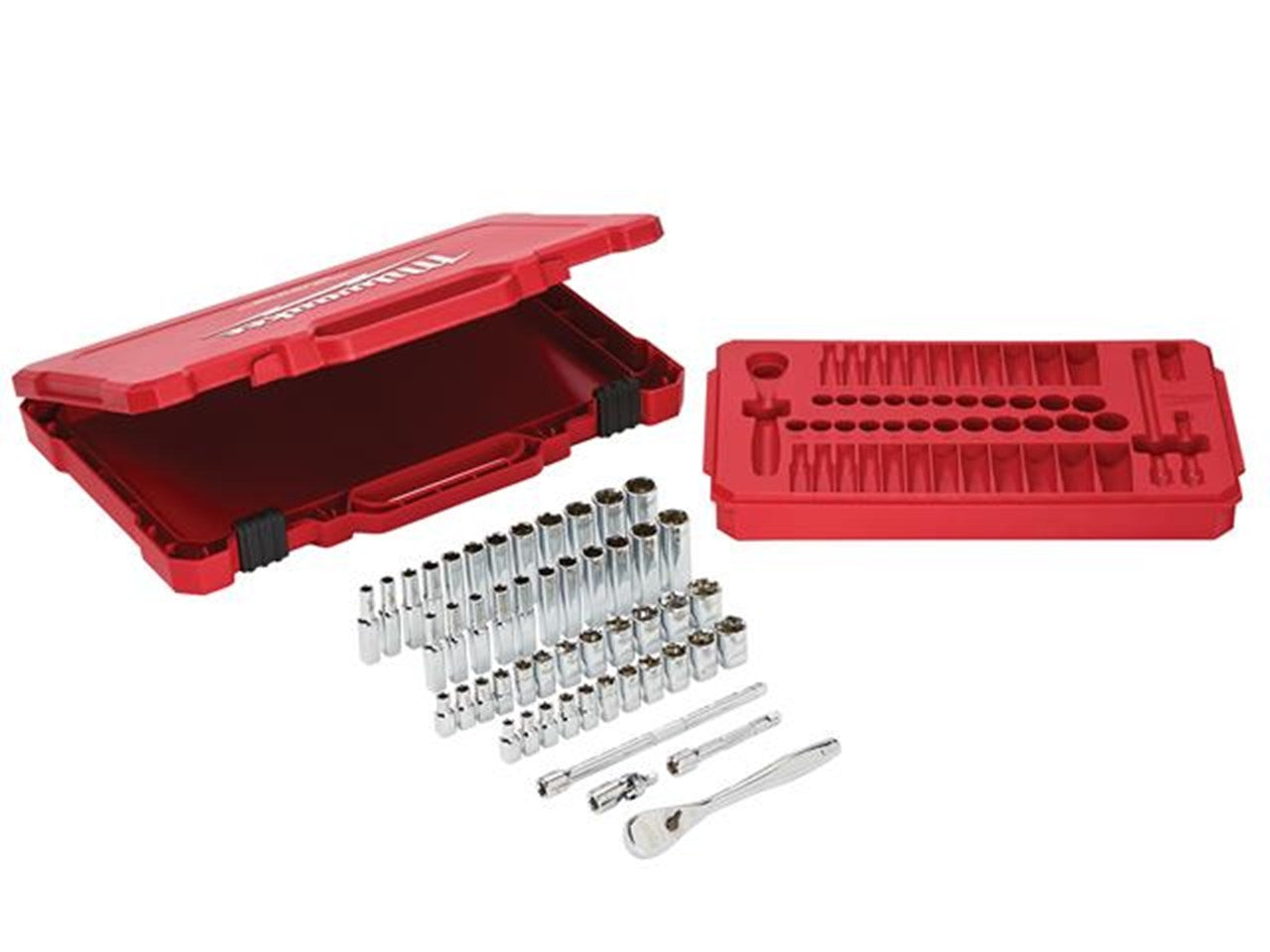 MILWAUKEE 1/4" DRIVE RATCHET & SOCKET SET 50PC METRIC/SAE