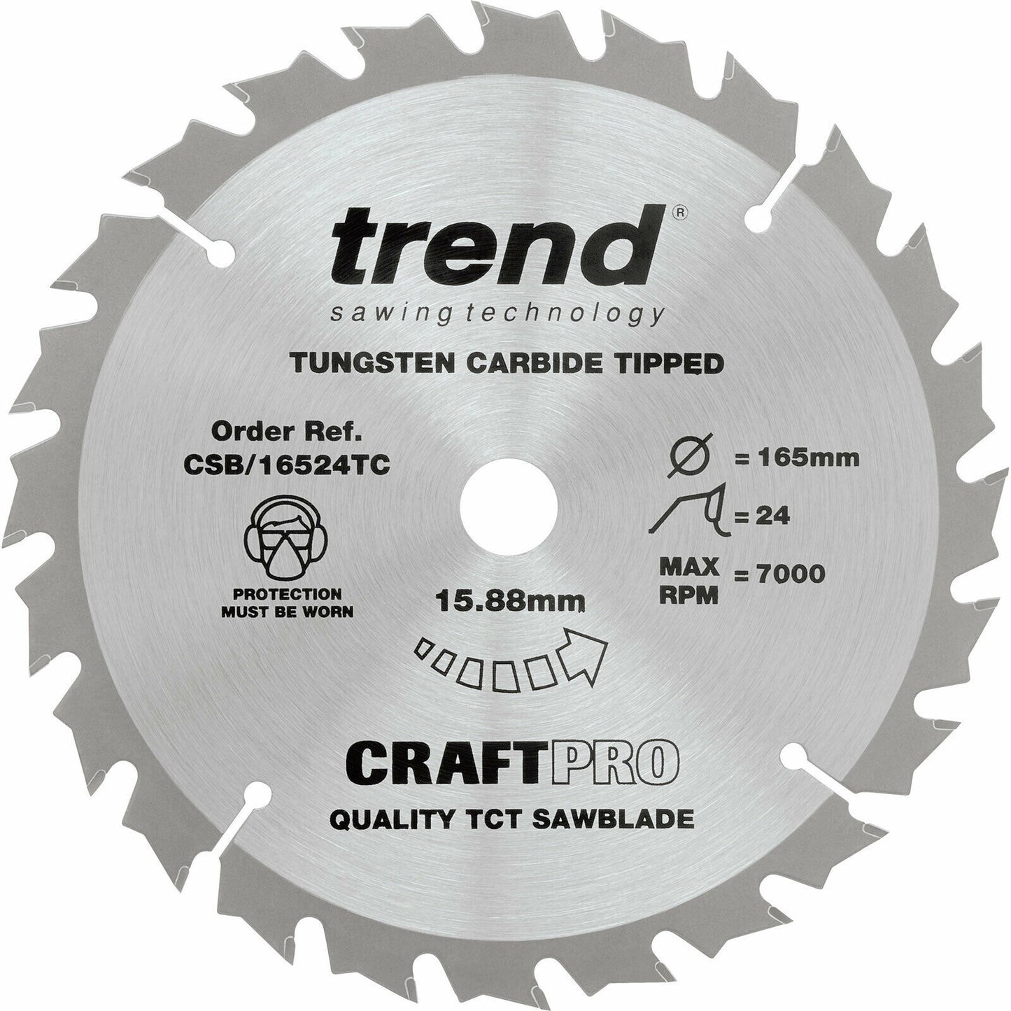 CSB/16524TC TREND 165MM 24T 15.88MM BORE SAWBLADE