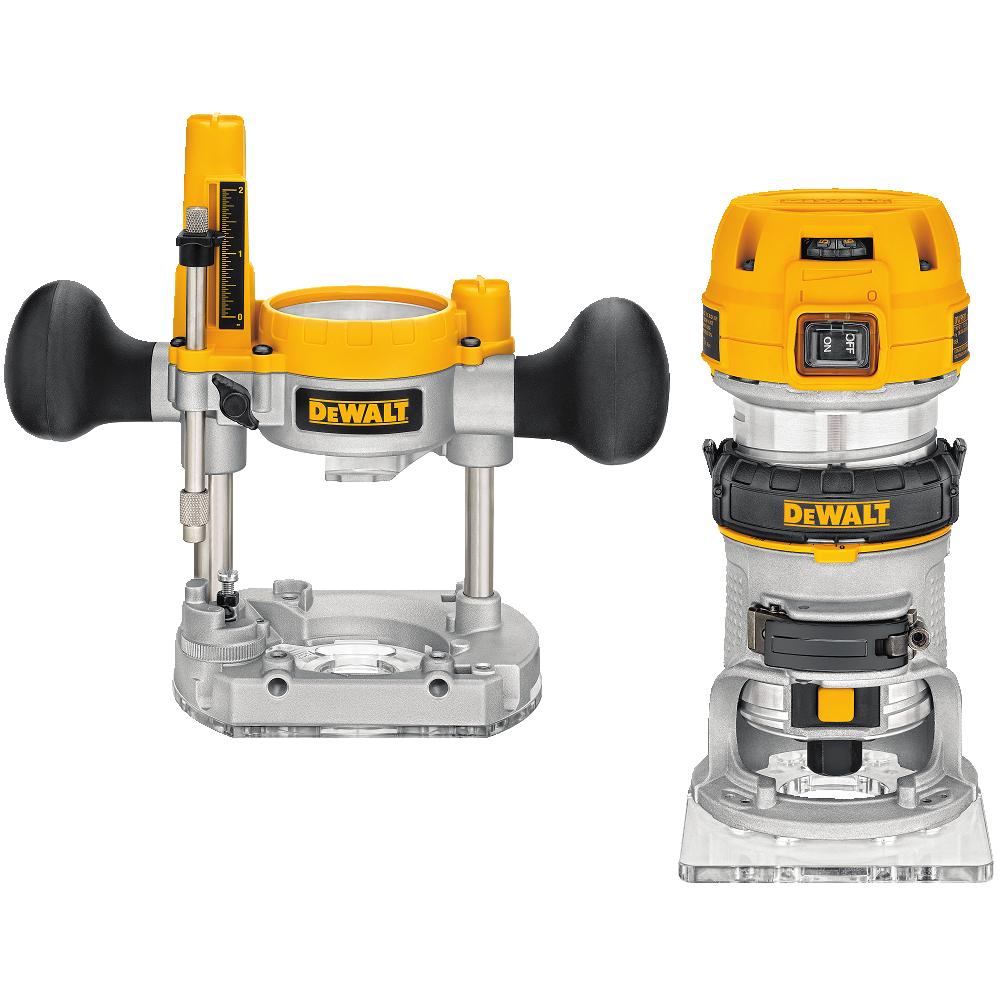 DEWALT 8MM 900W ROUTER 110V COMBINATION PLUNGE/FIXED BASE