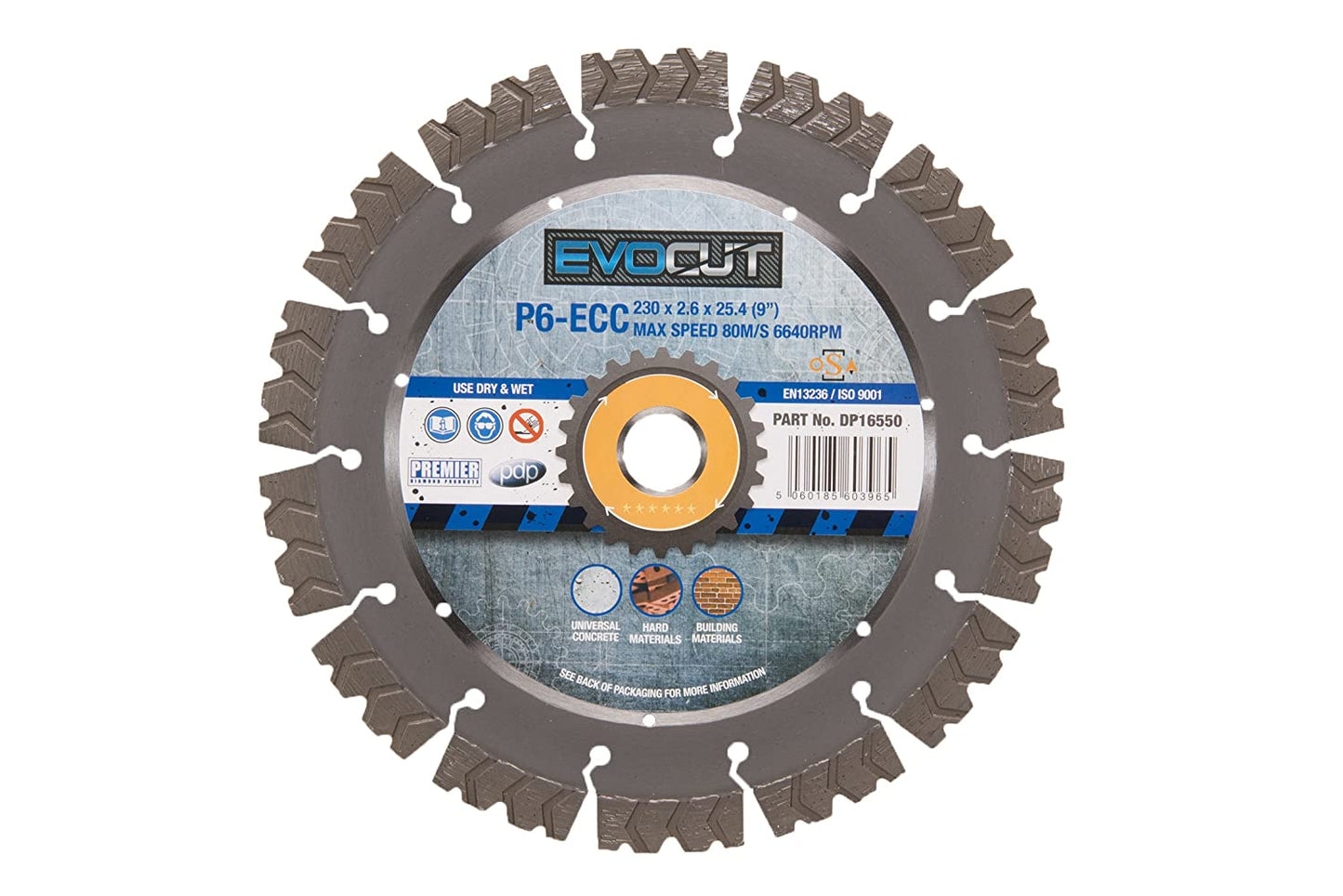 230 X 22.2MM P6-ECC DIAMOND BLADE DP16550 6 STAR EVOCUT