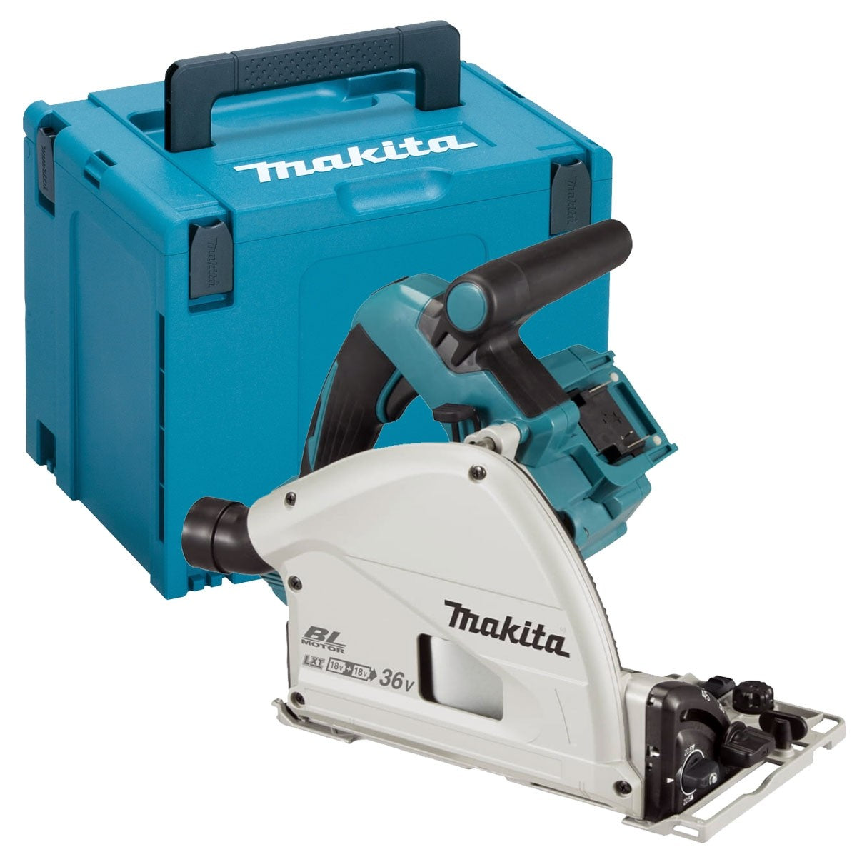 MAKITA DSP600ZJ 36V LXT 2X18V B/LESS PLUNGE SAW BODY MAKPAC