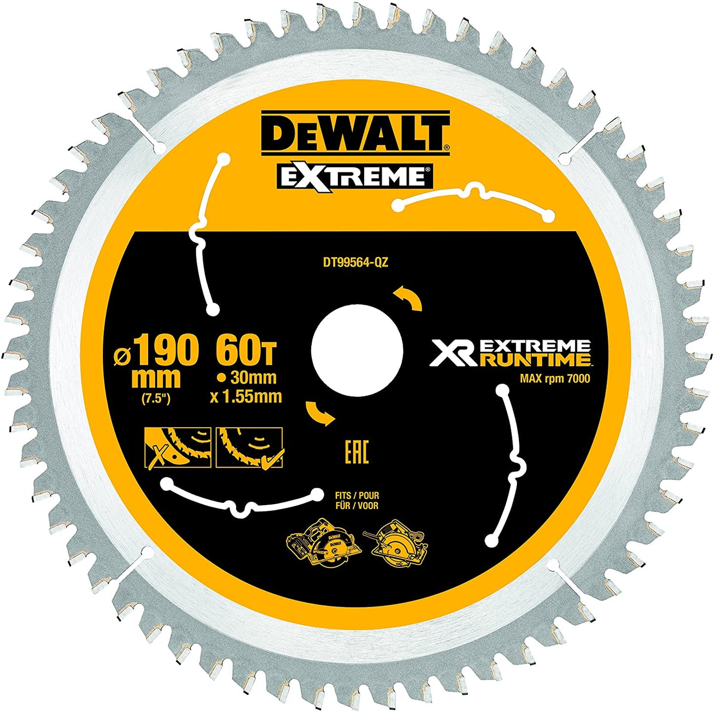 FLEXVOLT 190 x 30mm 60T CIRCULAR SAW BLADE
