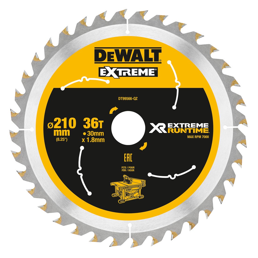 FLEXVOLT 210 x 30mm 36T TABLE SAW BLADE
