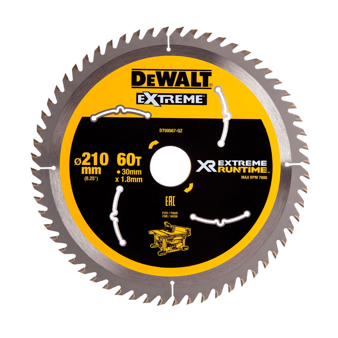 FLEXVOLT 210 x 30mm 60T TABLE SAW BLADE
