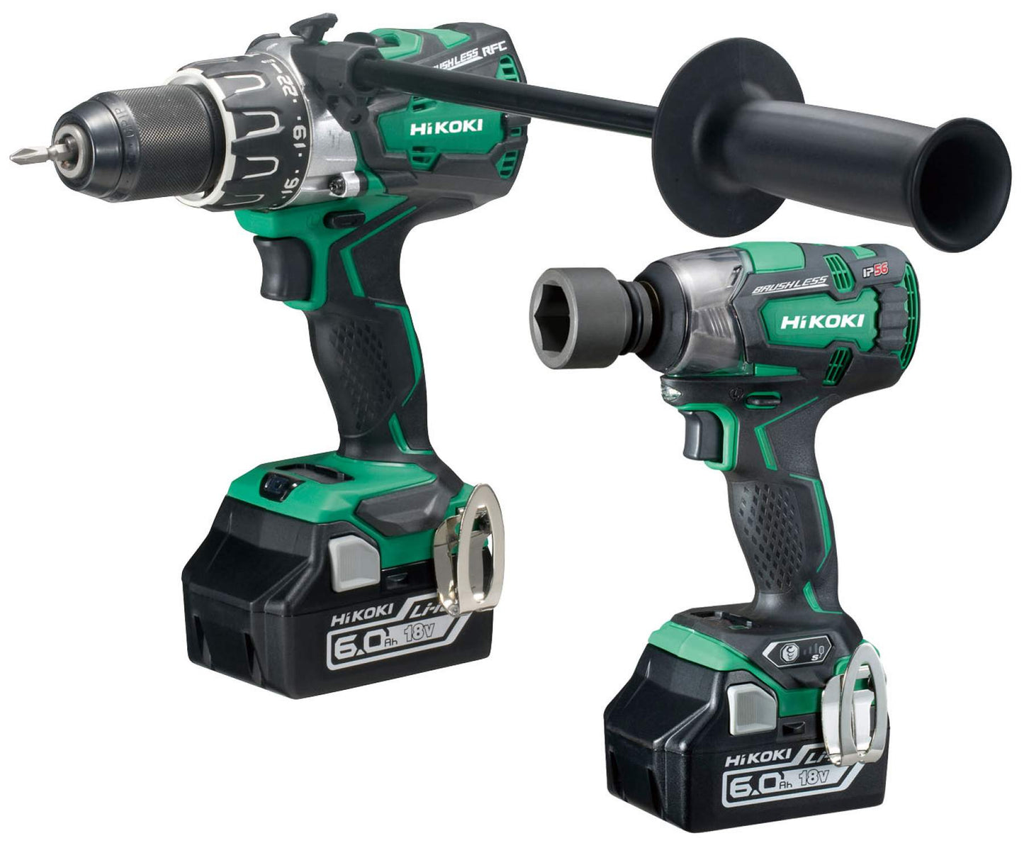 HIKOKI KC18DPLJBZ 18V B/LESS TWIN WRENCH COMBI 2 X BSL36A