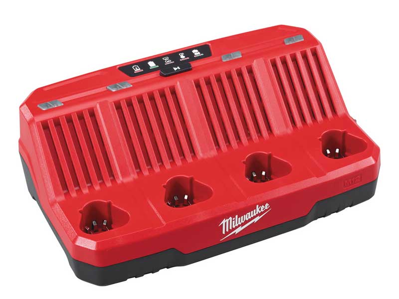 MILWAUKEE M12C4 4 BAY CHARGER M12 12V 240V