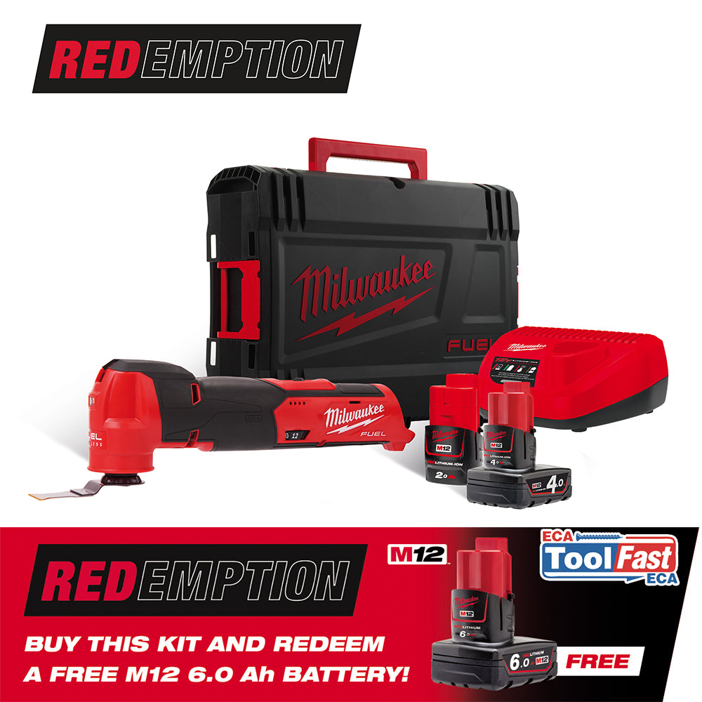 MILWAUKEE M12FMT 12V FUEL MULTI TOOL 1 X 2AH 1 X 4AH