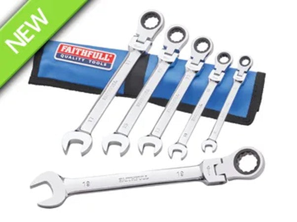6 Piece Ratcheting Combination Spanner Set Faithfull