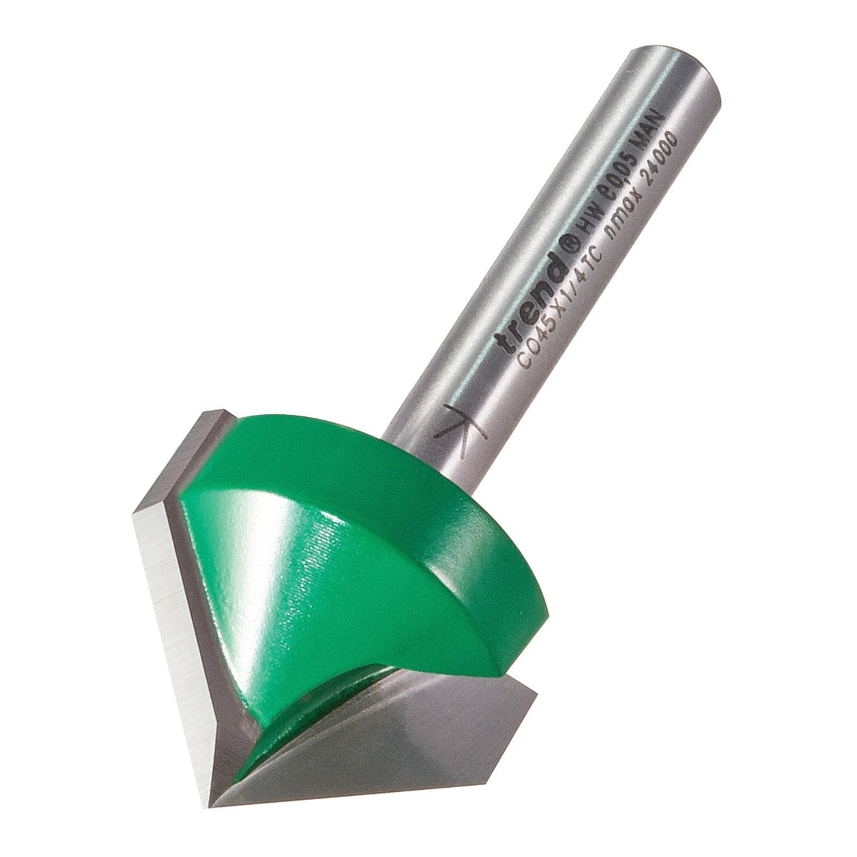 TREND CO45X1/4TC CHAM V GROOV A=45DEG X25.4MM DIA