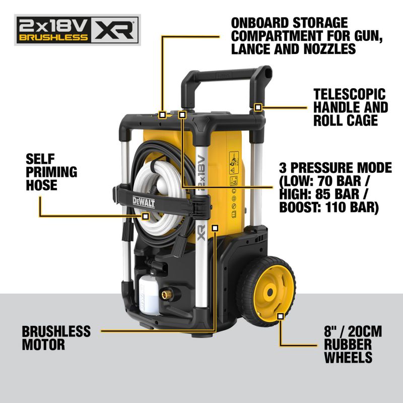 DEWALT DCMPW1600N TWIN 18V XR PRESSURE WASHER BODY ONLY