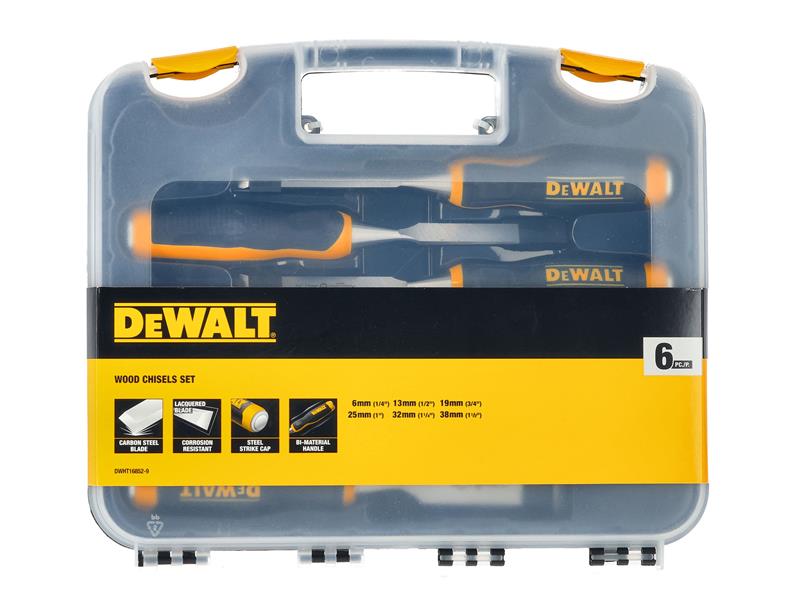 DEWALT DWHT16852-9 6 PIECE BEVEL EDGE WOOD CHISEL SET