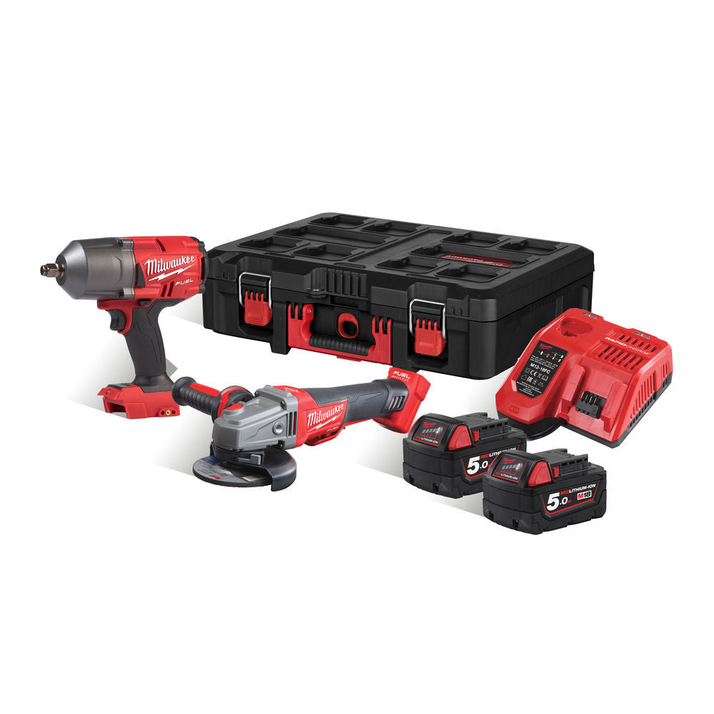 MILWAUKEE M18FPP2J2-502P M18 18V TWIN KIT WRENCH GRINDER