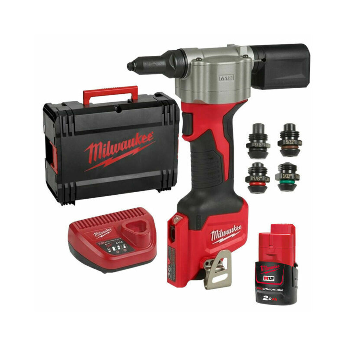 MILWAUKEE M12BPRT 12V RIVET TOOL 1 X 2.0AH