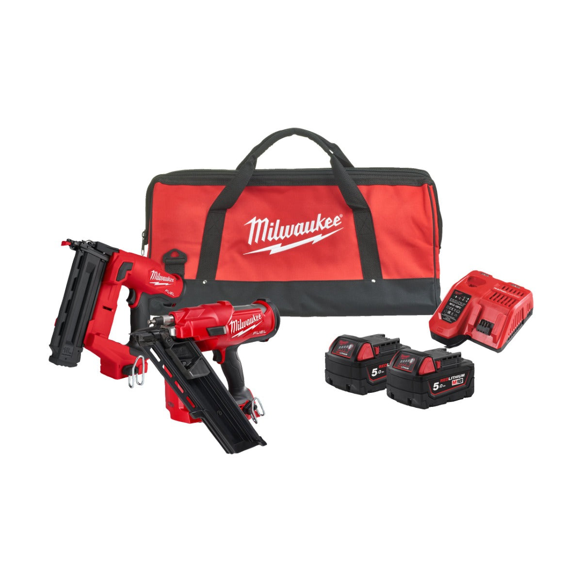 MILWAUKEE M18FPP2AR 18V TWIN FUEL NAILER KIT 1 X 5 1 X 2AH