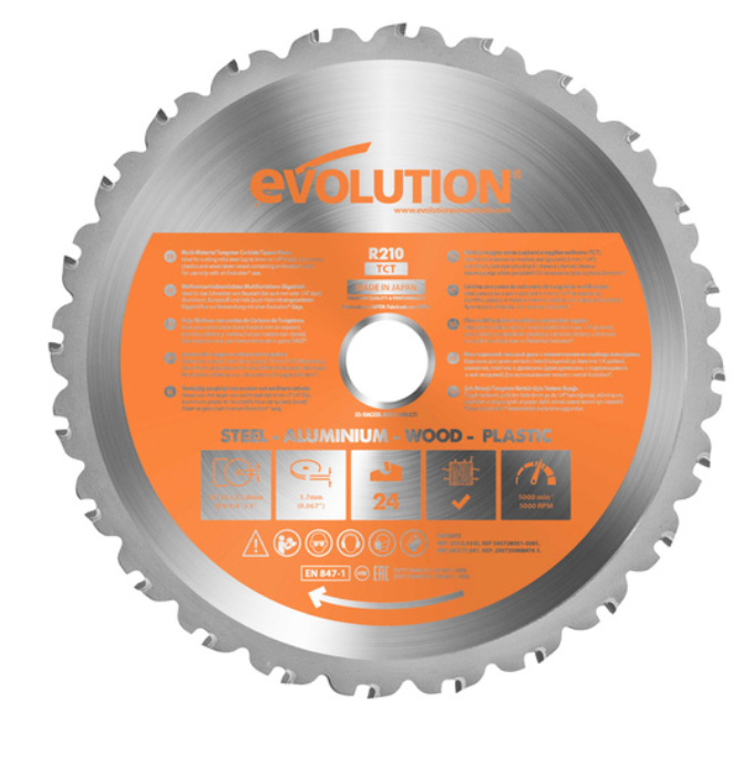 EVOLUTION RAGE BLADE 210MM MULTI MATERIAL 24T