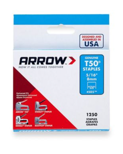 ARROW 505 STAPLES 5/16" 8mm T50 ARRT50516