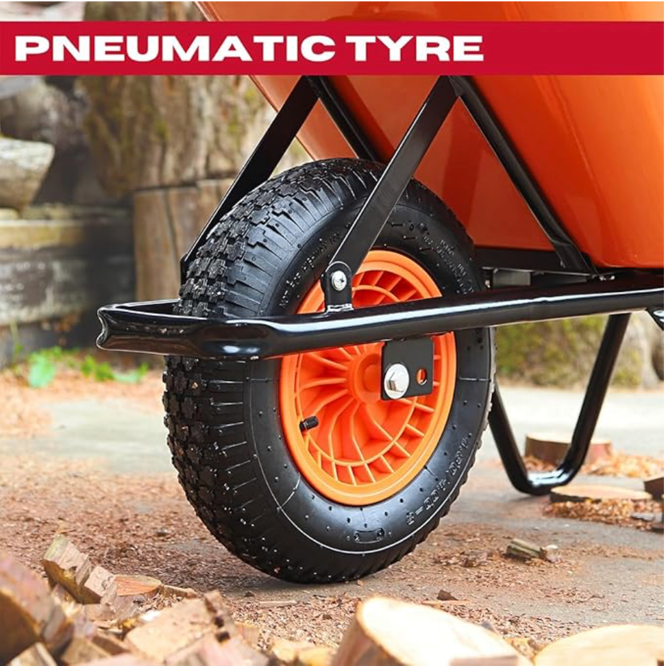 EXCEL 30808 70L WHEELBARROW WITH GALV STEEL TRAY