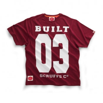 SCRUFFS BUILT 03 TEE SHIRT MAROON XLARGE