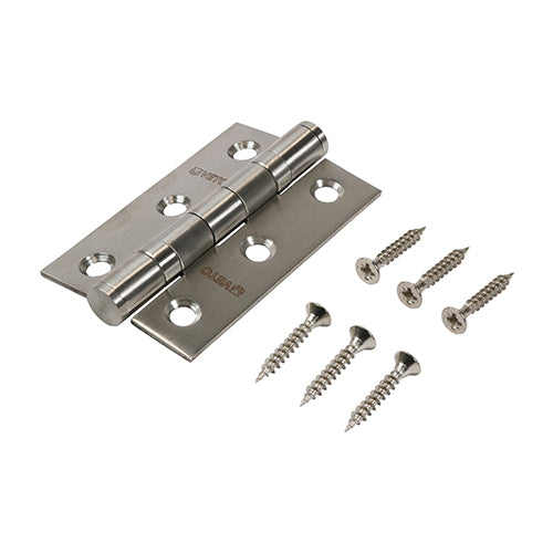 75MM BALL BEARING HINGE SATIN ST/STEEL **PAIR** SSS