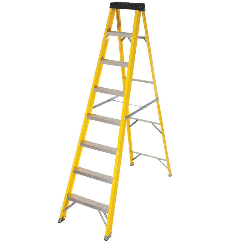 EXCEL 1657 8 TREAD FIBREGLASS LADDER EN131 2.1M HIGH