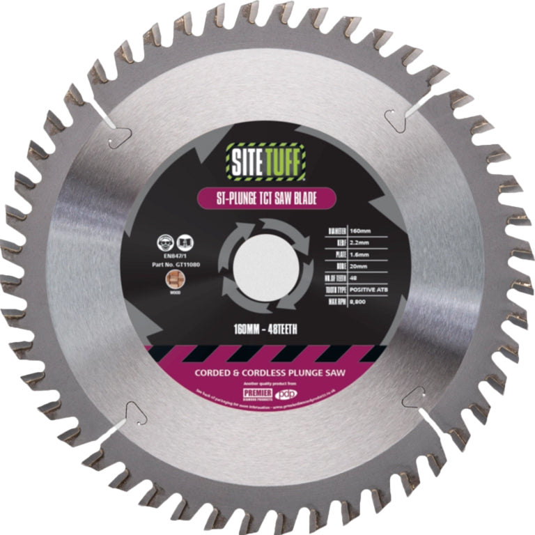 SITE TUFF 165 X 20 48T PLUNGE SAW BLADE MAKITA/DEWALT