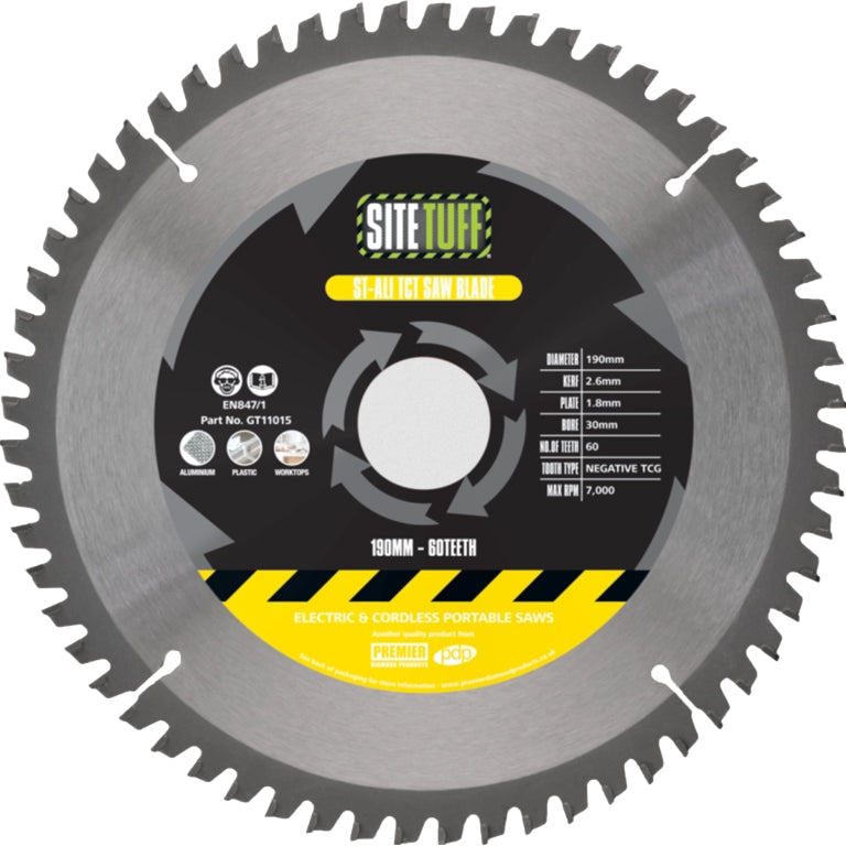 SITE TUFF 190 X 2.4 X 30MM 60T ALUMINUM BLADE ST-ALI
