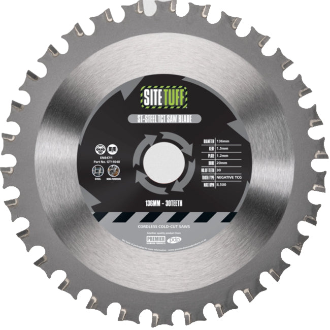 SITE TUFF 165 X 1.5 X 20MM 40T STEEL BLADE ST-STEEL
