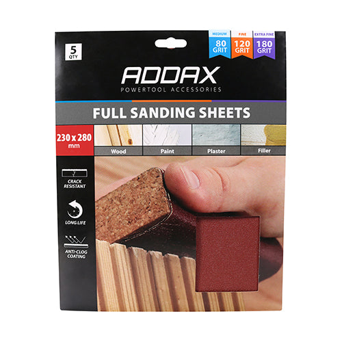 231123 SANDING SHEETS MIXED PACK 5 PCES P80 P120 P180