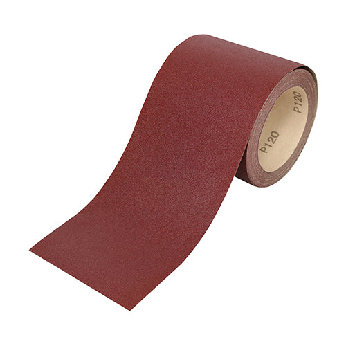 231311 SANDPAPER ROLL 120GRIT RED 115MM X 10M