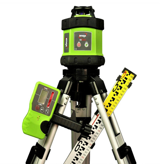 IMEX E60 ROTARY LASER LEVEL KIT C/W RECEIVER/TRIPOD/STAFF