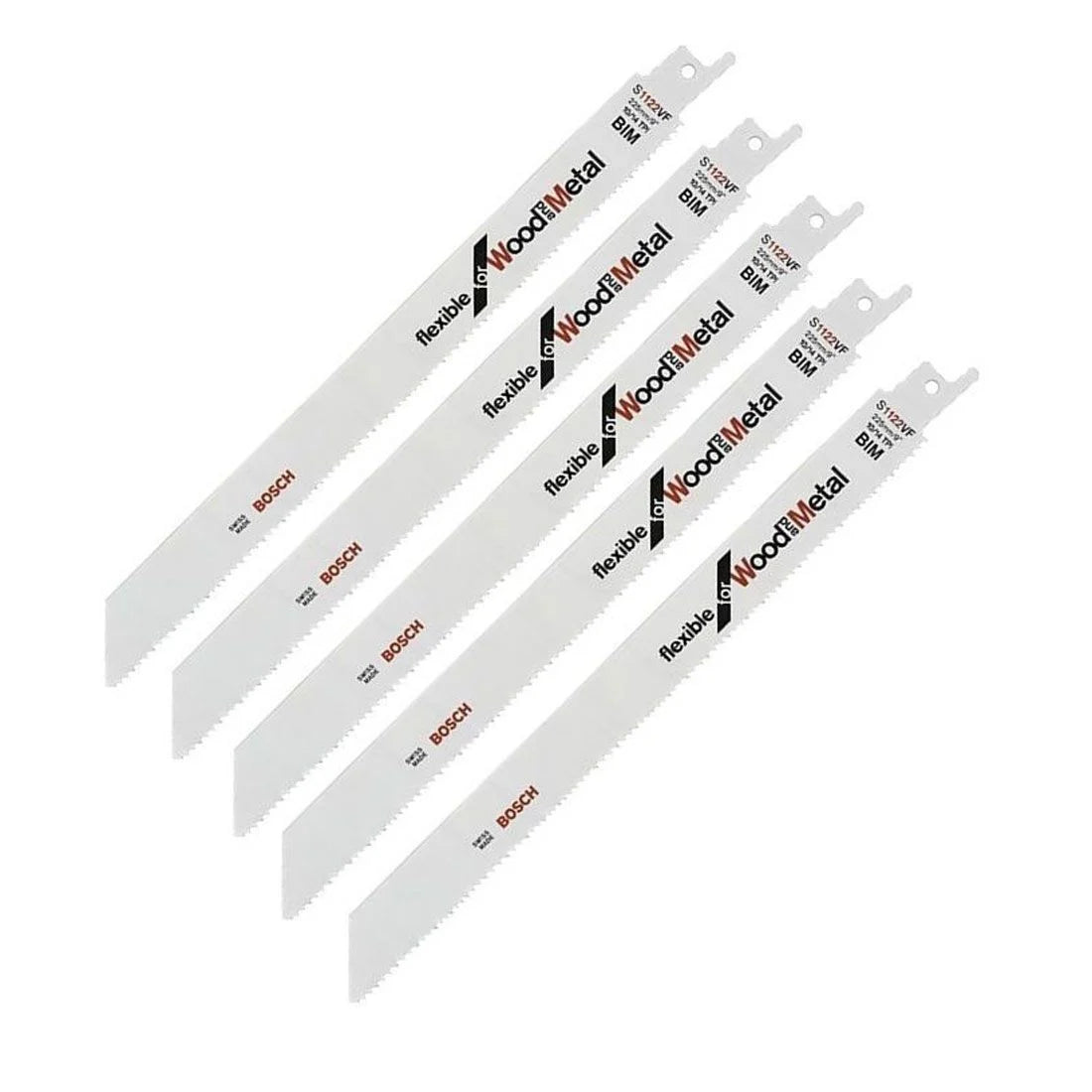 BOSCH S1122VF 9" RECIP SAW BLADE FLEXIBLE WOOD/METAL 5PK