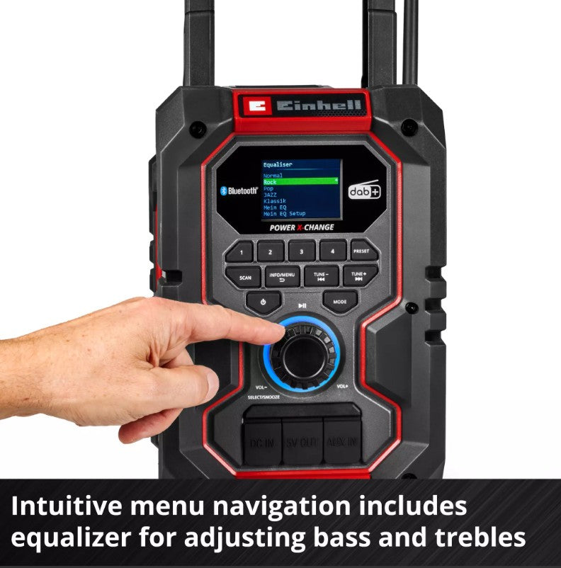 EINHELL PXC 18V DAB SITE RADIO TE-CR 18 LI DAB+/FM/BT