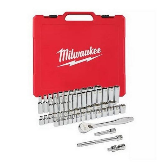 MILWAUKEE 3/8" DRIVE RATCHET & SOCKET SET 56PC METRIC/SAE