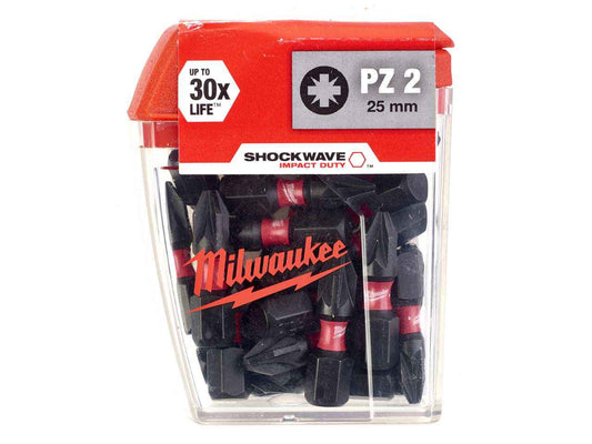 MILWAUKEE 25MM PZ2 25PK TICTAC SHOCKWAVE IMPACT BIT SET