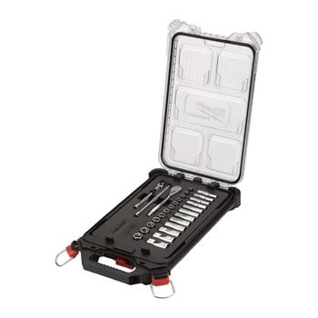 MILWAUKEE PACKOUT 1/4" RATCHET AND SOCKET SET 28 PIECE