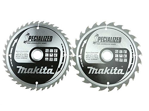 MAKITA TWIN PACK 165MM TCT SAWBLADES 20MM BORE 24T + 40T