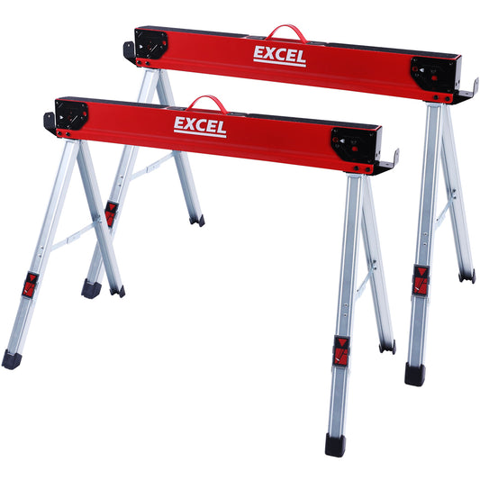 EXCEL 8502 HEAVY DUTY STEEL SAWHORSE TWIN PACK 1000KG CAP