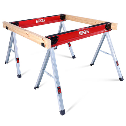 EXCEL 8502 HEAVY DUTY STEEL SAWHORSE TWIN PACK 1000KG CAP