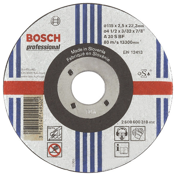 BOSCH 230MM FLAT METAL CUT DISC 2608 600 324 AP30090 P5