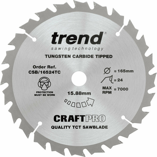 CSB/16524TC TREND 165MM 24T 15.88MM BORE SAWBLADE