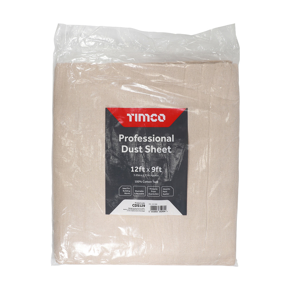 CDS129 12 X 9FT DUST SHEET COTTON