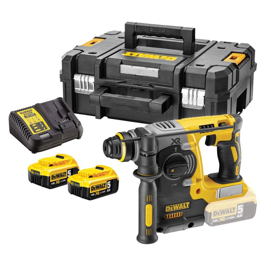 DEWALT 18V XR B/LESS SDS+ DRILL 2 X 5.0AH TSTAK