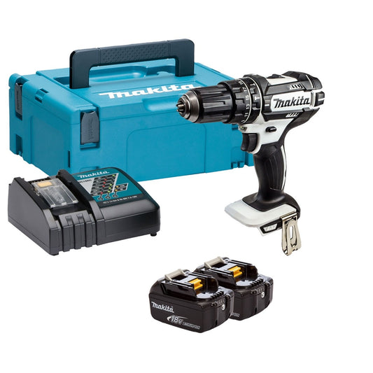 MAKITA DHP482 18V COMBI DRILL XR 2 X 5.0AH SP ED WHITE