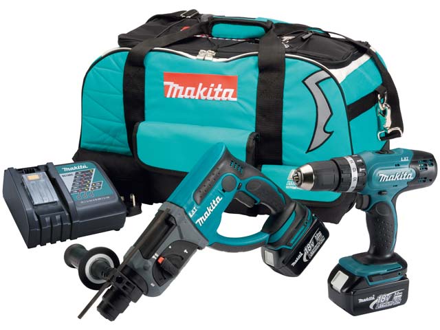 MAKITA DLX2025T 18V LXT TWIN KIT 2 X 5.0AH SDS COMBI