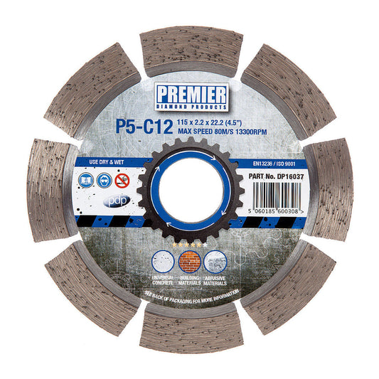 115 x 22.2MM P5-C12 PREMIER DIAMOND BLADE DP16037 5 STAR