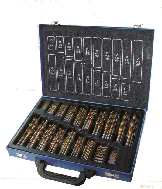 170 PIECE HSS DRILL SET IN METAL CASE 1-10MM PT10133