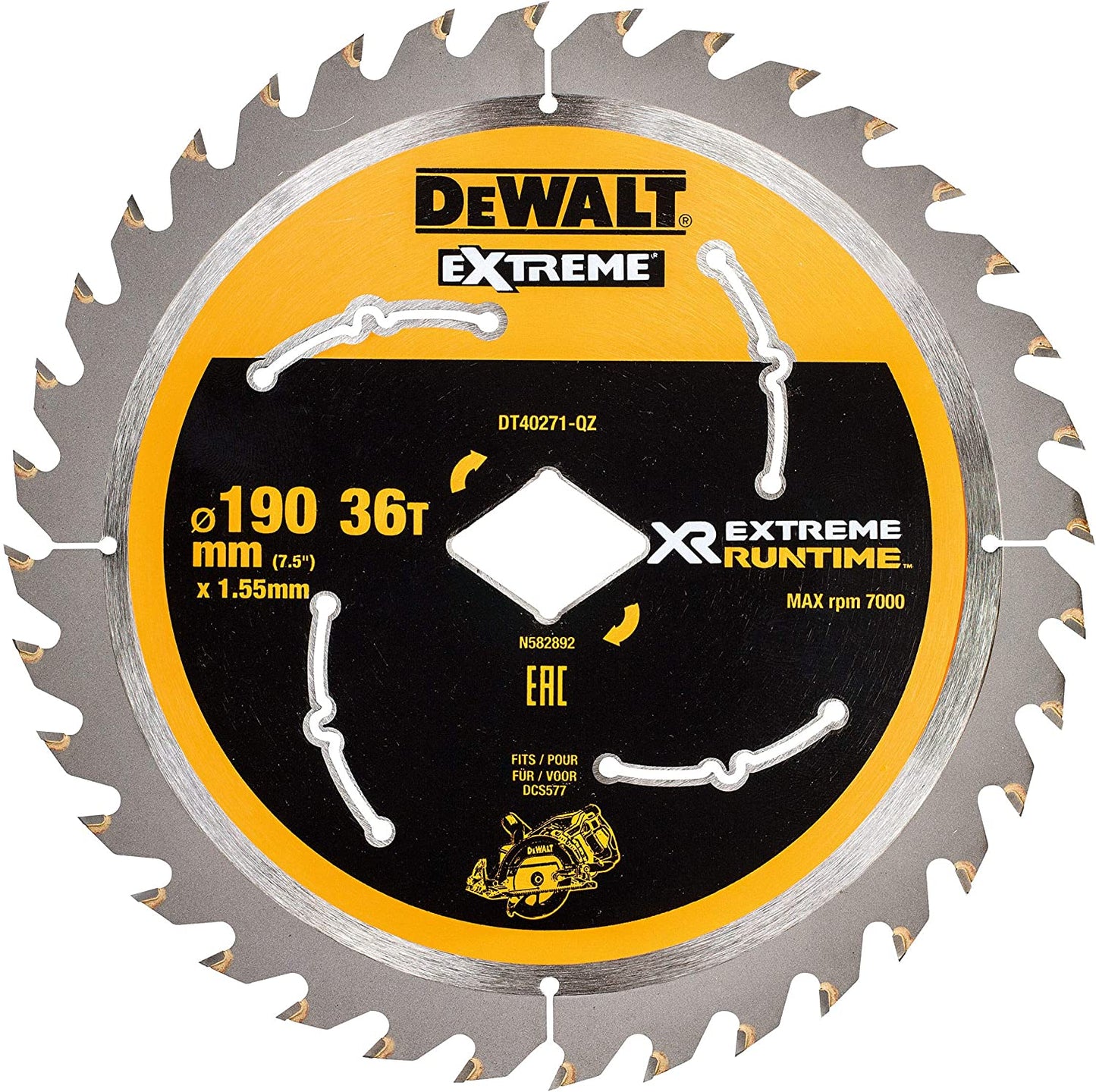 XR 190mm x Diamond Bore x 36T CIRCULAR SAW BLADE DCS577