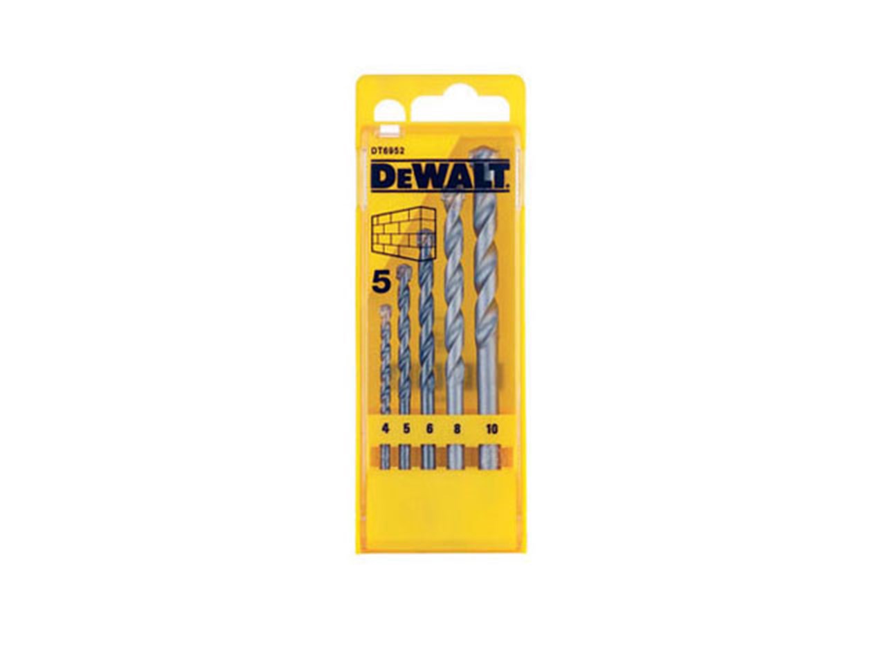 DEWALT 5PC DRILLBIT SET MASONRY